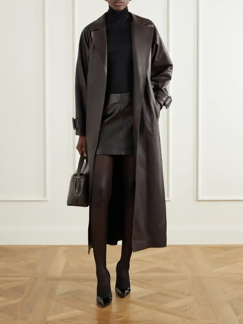 Nour Hammour Staley Belted Leather Coat | Thumbnail 2 Nour Hammour Staley Belted Leather Coat | Thumbnail 2