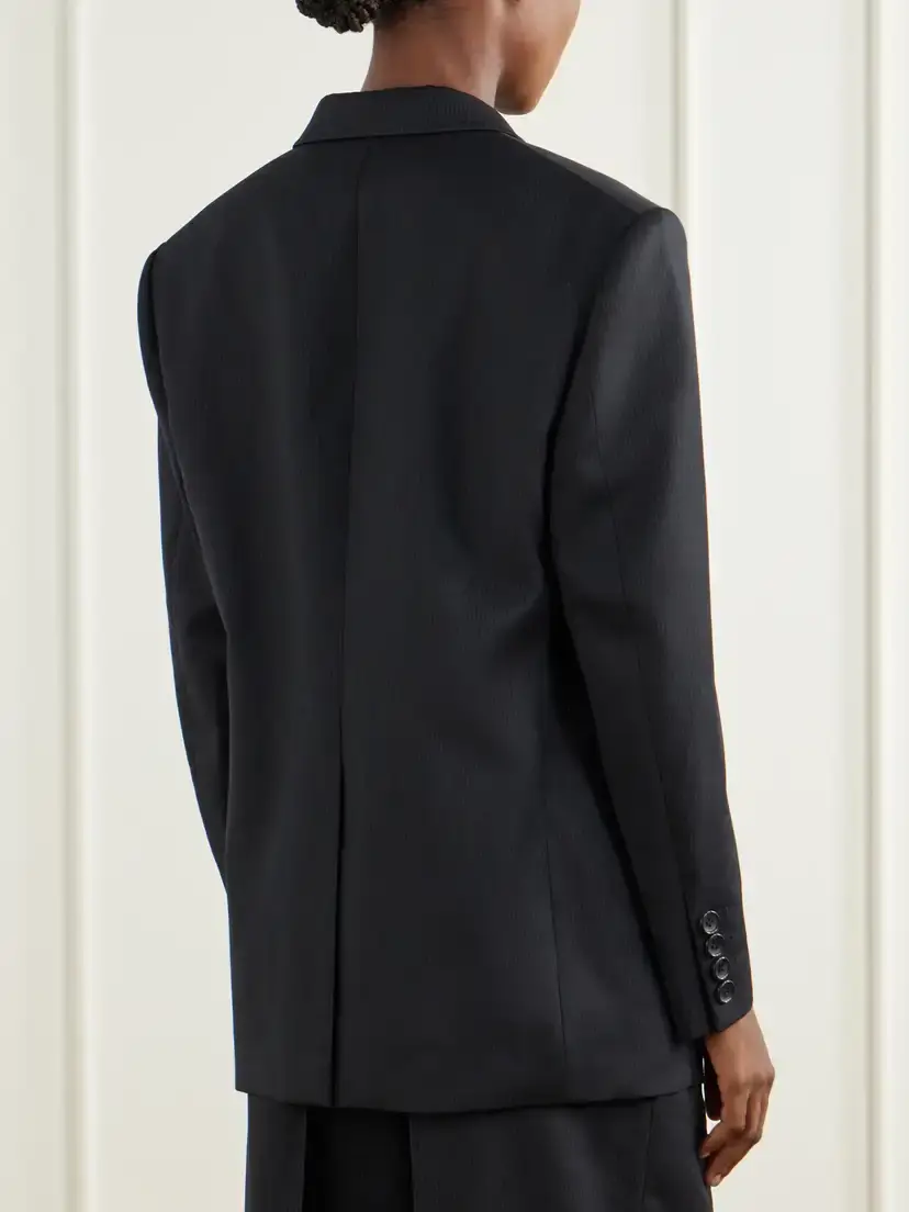 Junya Watanabe Pinstriped Wool-blend Double-breasted Blazer | Thumbnail 4 Junya Watanabe Pinstriped Wool-blend Double-breasted Blazer | Thumbnail 4