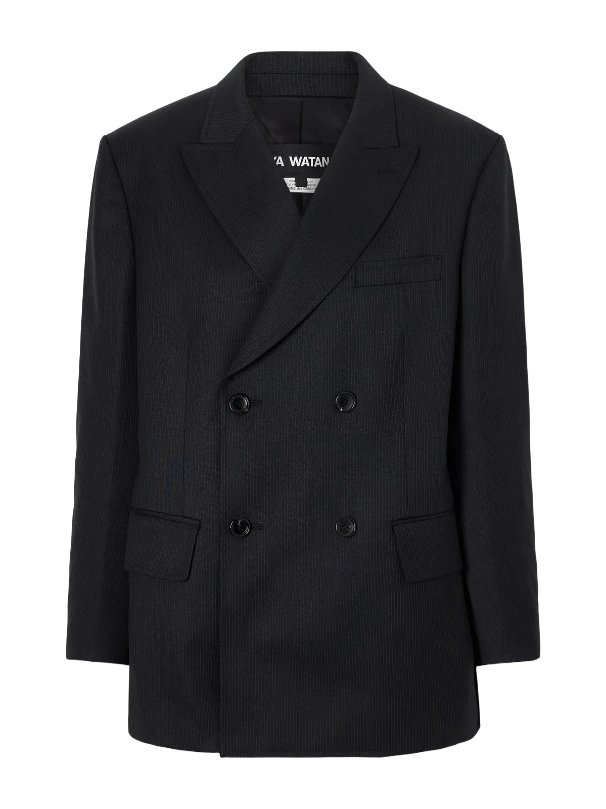 Pinstriped Wool-blend Double-breasted Blazer Pinstriped Wool-blend Double-breasted Blazer