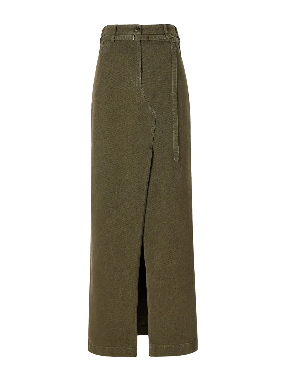 Belted Cotton-twill Midi Skirt Belted Cotton-twill Midi Skirt
