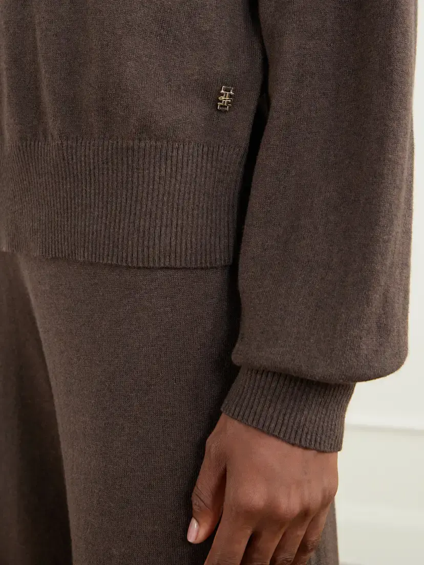 ÉTERNE Cotton And Cashmere-blend Sweater - Brown | Thumbnail 5 ÉTERNE Cotton And Cashmere-blend Sweater - Brown | Thumbnail 5
