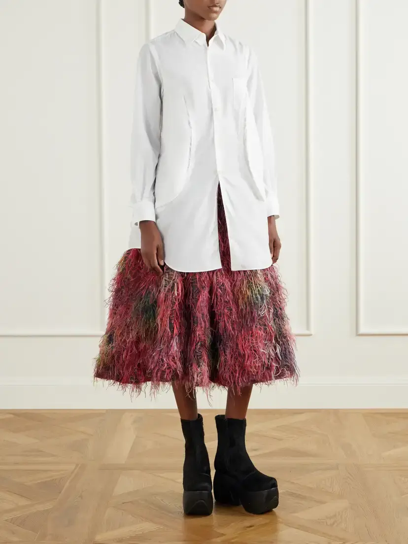 Comme des Garçons Comme des Garçons Paneled Frayed Poplin Shirt | Thumbnail 2 Comme des Garçons Comme des Garçons Paneled Frayed Poplin Shirt | Thumbnail 2