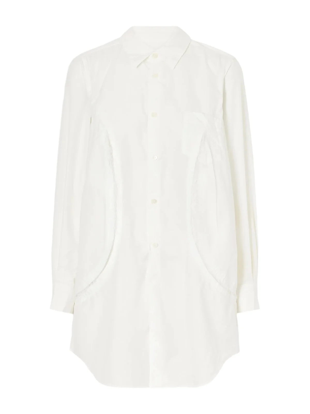 Comme des Garçons Comme des Garçons Paneled Frayed Poplin Shirt