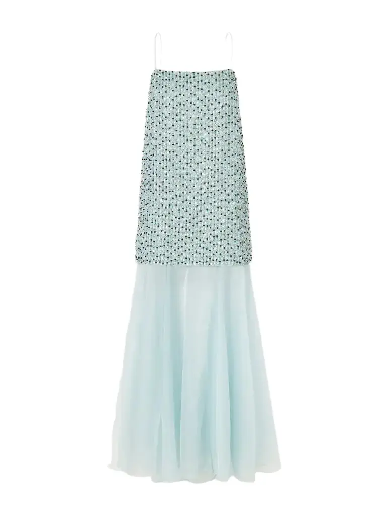 Aje Magnolia Embellished Satin And Tulle Midi Dress