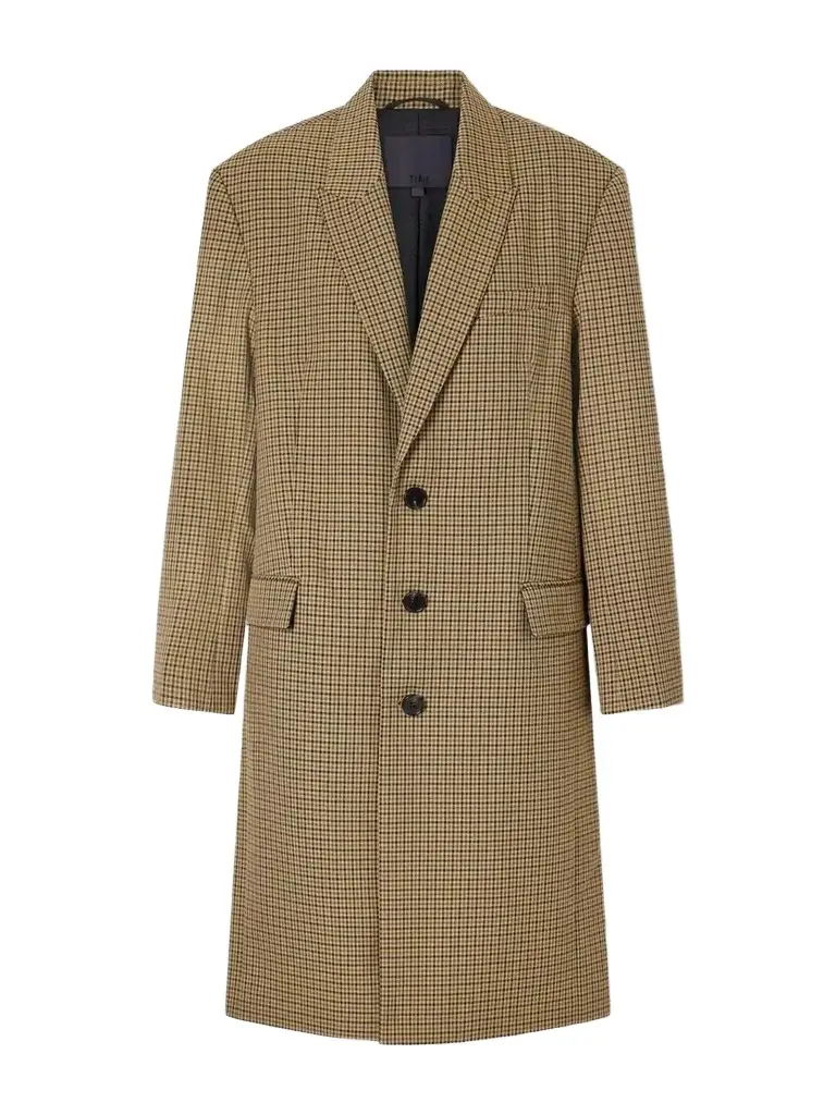 Tibi Checked Twill Coat