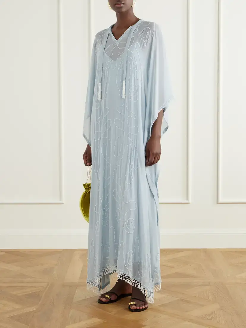 BODE Layered Bead-embellished Silk-georgette Maxi Dress | Thumbnail 2 BODE Layered Bead-embellished Silk-georgette Maxi Dress | Thumbnail 2