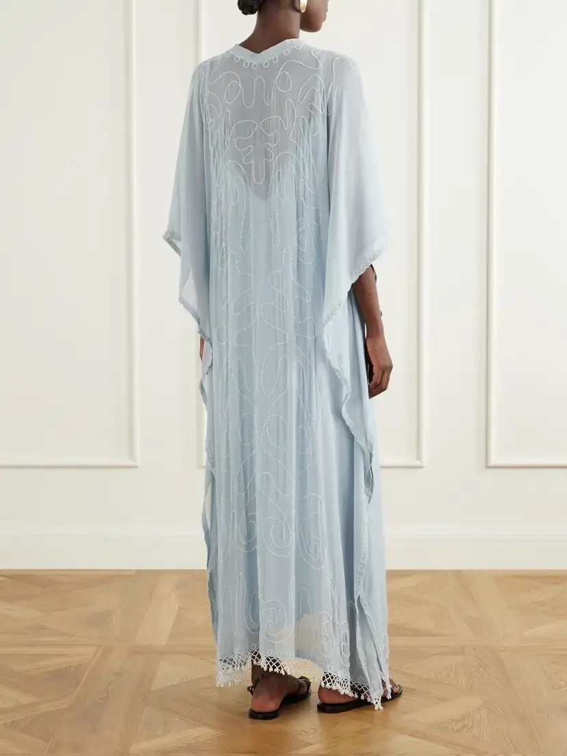 BODE Layered Bead-embellished Silk-georgette Maxi Dress | Thumbnail 3 BODE Layered Bead-embellished Silk-georgette Maxi Dress | Thumbnail 3