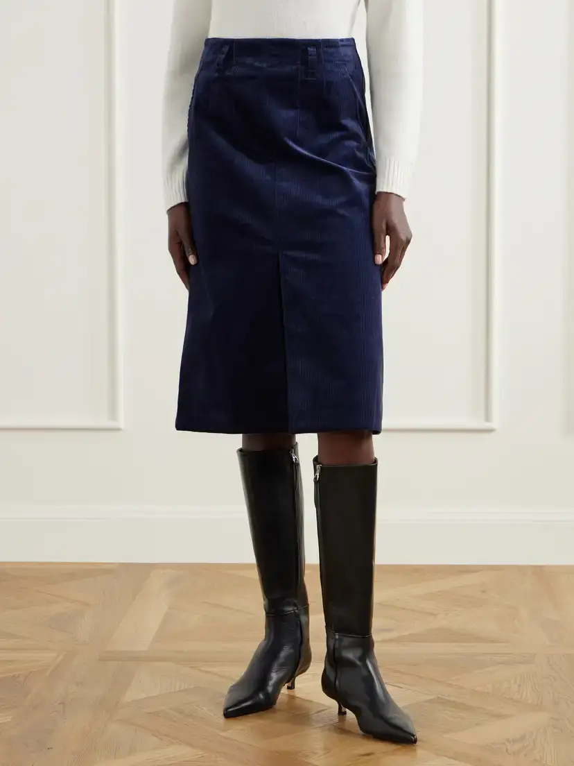Veronica Beard Alexie Belted Cotton-blend Corduroy Midi Skirt | Thumbnail 3 Veronica Beard Alexie Belted Cotton-blend Corduroy Midi Skirt | Thumbnail 3
