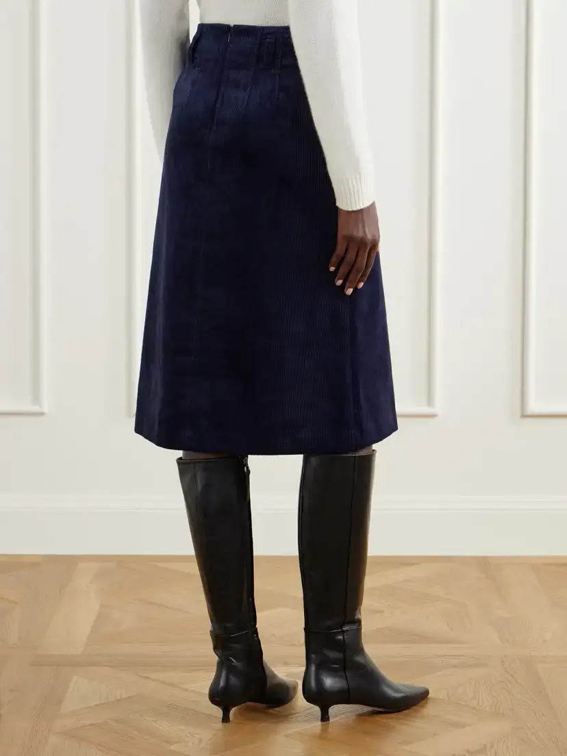 Veronica Beard Alexie Belted Cotton-blend Corduroy Midi Skirt | Thumbnail 4 Veronica Beard Alexie Belted Cotton-blend Corduroy Midi Skirt | Thumbnail 4