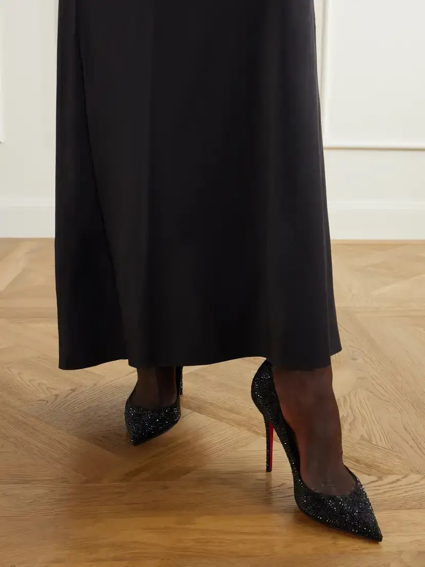 Christian Louboutin La Pigalle 100 Crystal-embellished Leather Pumps | Thumbnail 2 Christian Louboutin La Pigalle 100 Crystal-embellished Leather Pumps | Thumbnail 2