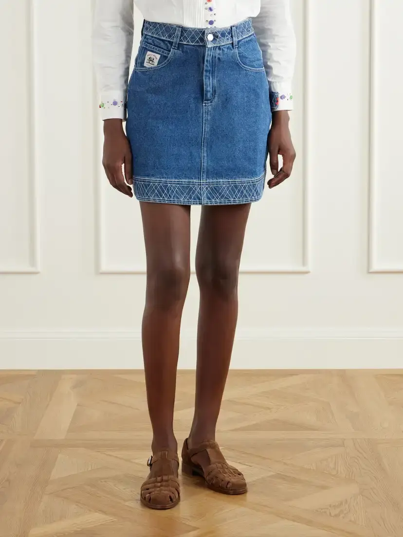 BODE Embroidered Cotton Mini Skirt | Thumbnail 3 BODE Embroidered Cotton Mini Skirt | Thumbnail 3