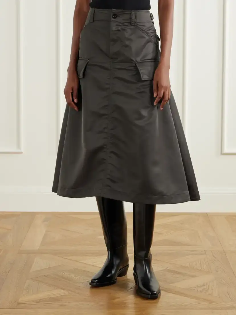 Sacai Cargo Pleated Shell-twill Midi Skirt | Thumbnail 3 Sacai Cargo Pleated Shell-twill Midi Skirt | Thumbnail 3