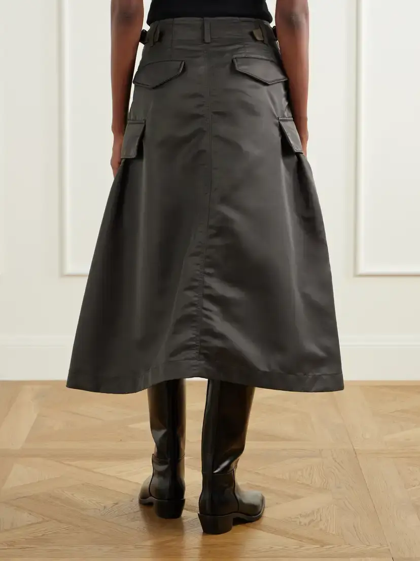 Sacai Cargo Pleated Shell-twill Midi Skirt | Thumbnail 4 Sacai Cargo Pleated Shell-twill Midi Skirt | Thumbnail 4