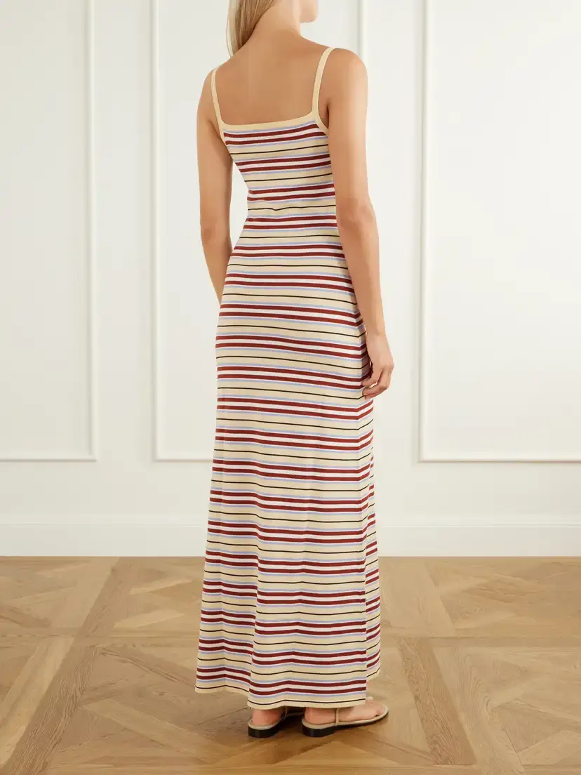 Faithfull Doris Knitted Striped Cotton-blend Maxi Dress | Thumbnail 3 Faithfull Doris Knitted Striped Cotton-blend Maxi Dress | Thumbnail 3