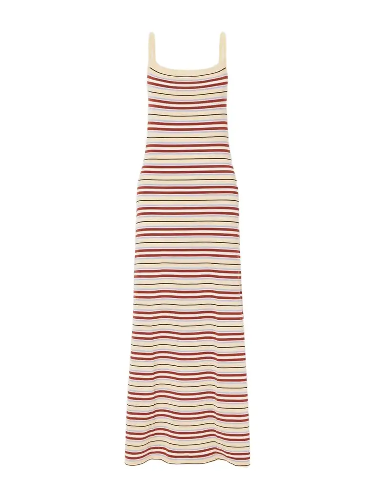 Doris Knitted Striped Cotton-blend Maxi Dress Doris Knitted Striped Cotton-blend Maxi Dress