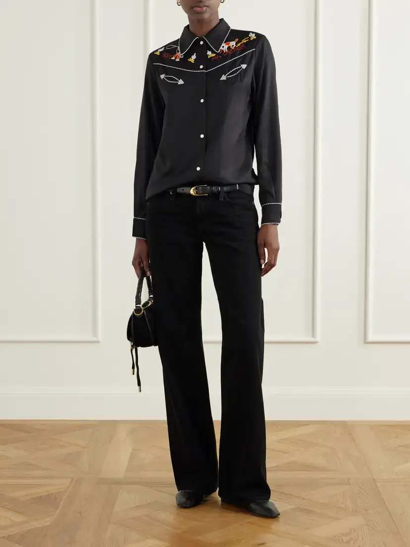 BODE Checkers Western Embroidered Poplin Blouse | Thumbnail 2 BODE Checkers Western Embroidered Poplin Blouse | Thumbnail 2