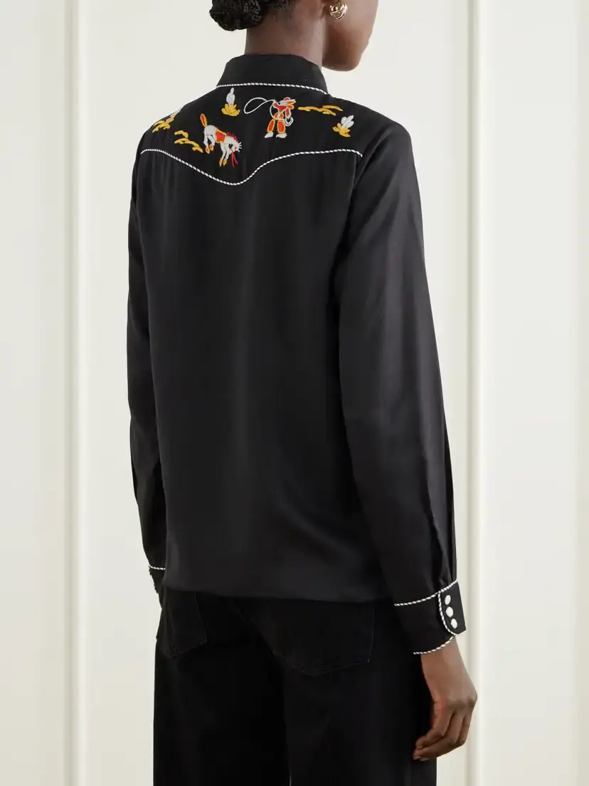 BODE Checkers Western Embroidered Poplin Blouse | Thumbnail 4 BODE Checkers Western Embroidered Poplin Blouse | Thumbnail 4