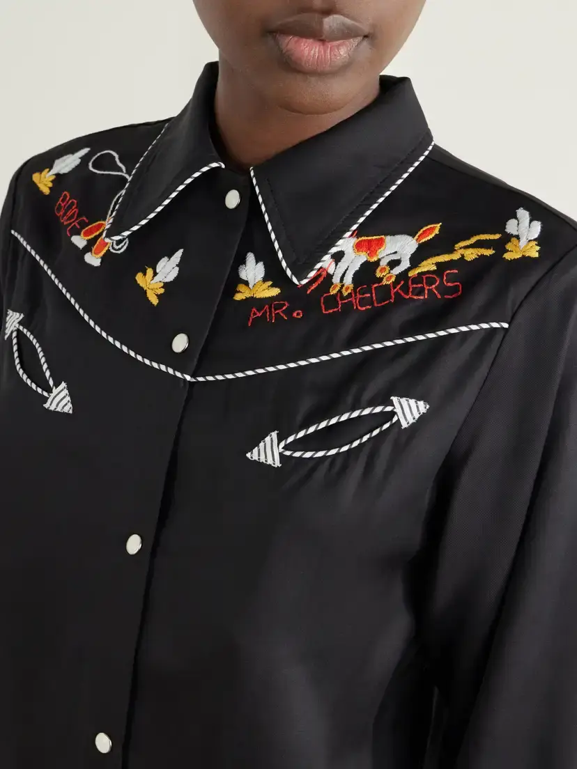 BODE Checkers Western Embroidered Poplin Blouse | Thumbnail 5 BODE Checkers Western Embroidered Poplin Blouse | Thumbnail 5