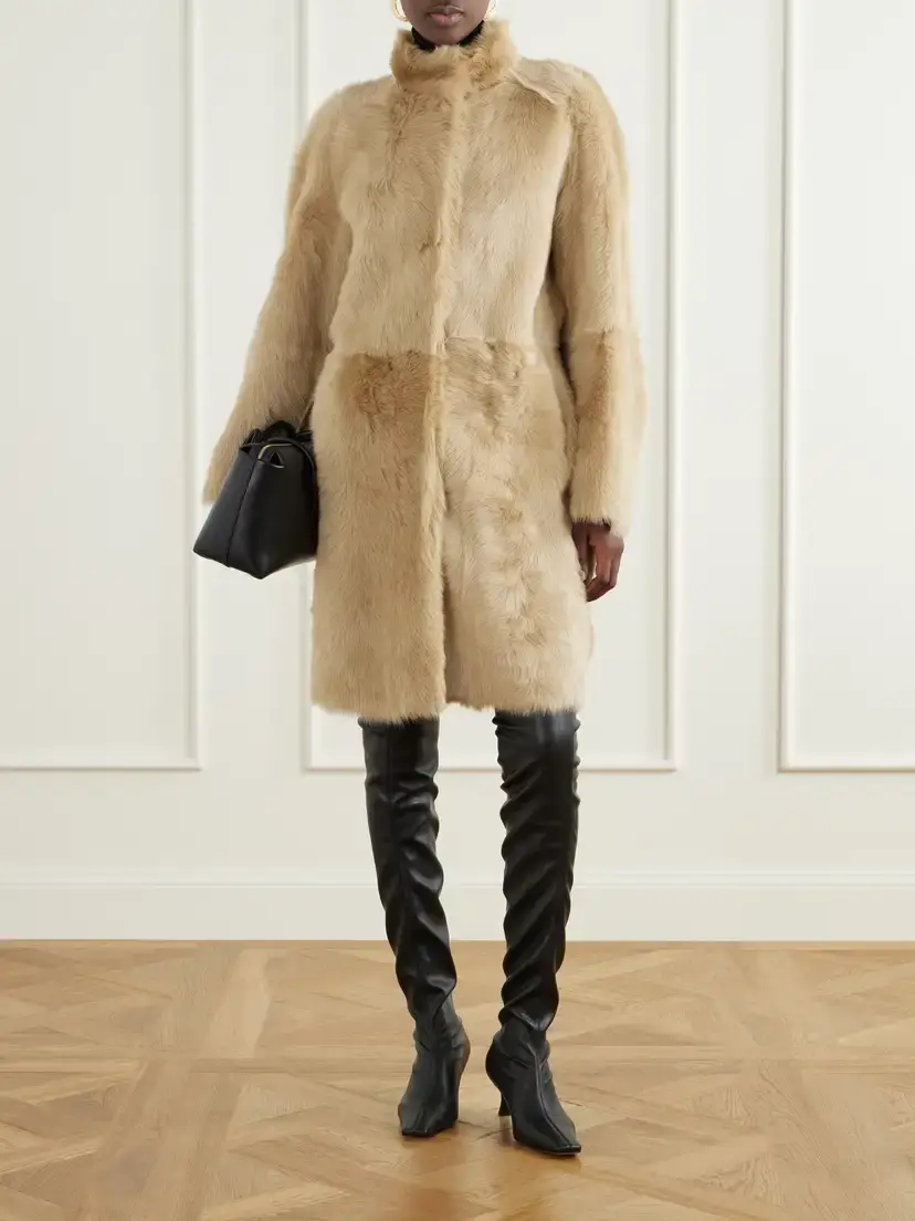 Nour Hammour Blaise Paneled Shearling Coat | Thumbnail 2 Nour Hammour Blaise Paneled Shearling Coat | Thumbnail 2