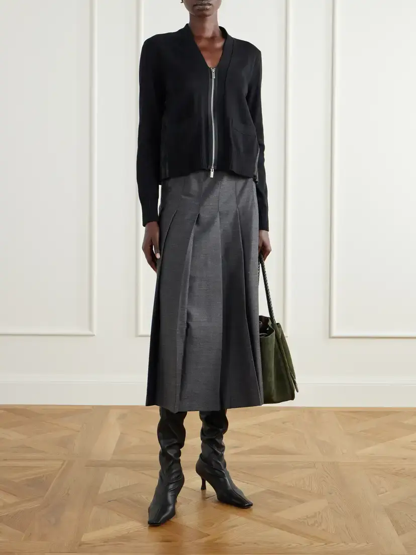 Sacai Cotton-blend Zip-up Cardigan | Thumbnail 2