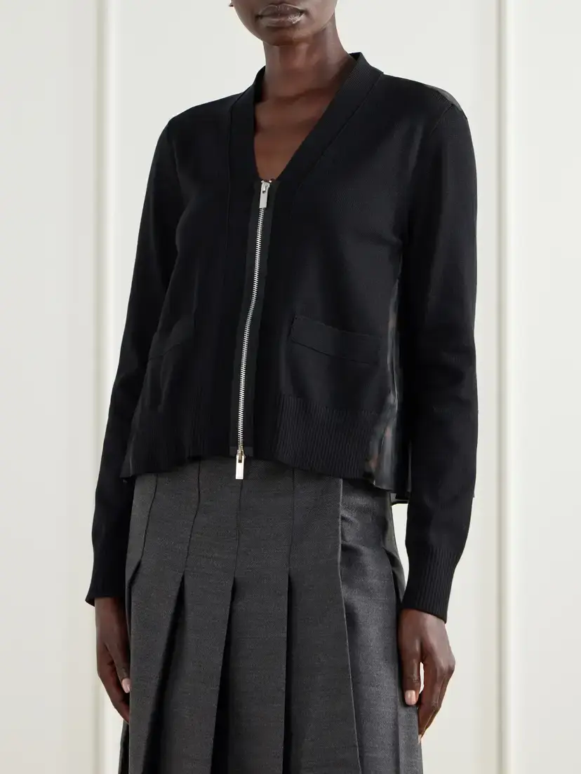 Sacai Cotton-blend Zip-up Cardigan | Thumbnail 3