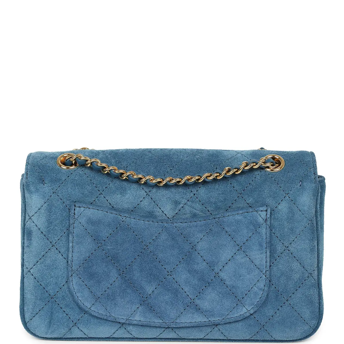 Chanel Chanel Mini "Souplissimo" Flap Bag Blue Suede Gold Hardware | Thumbnail 4 Chanel Chanel Mini "Souplissimo" Flap Bag Blue Suede Gold Hardware | Thumbnail 4
