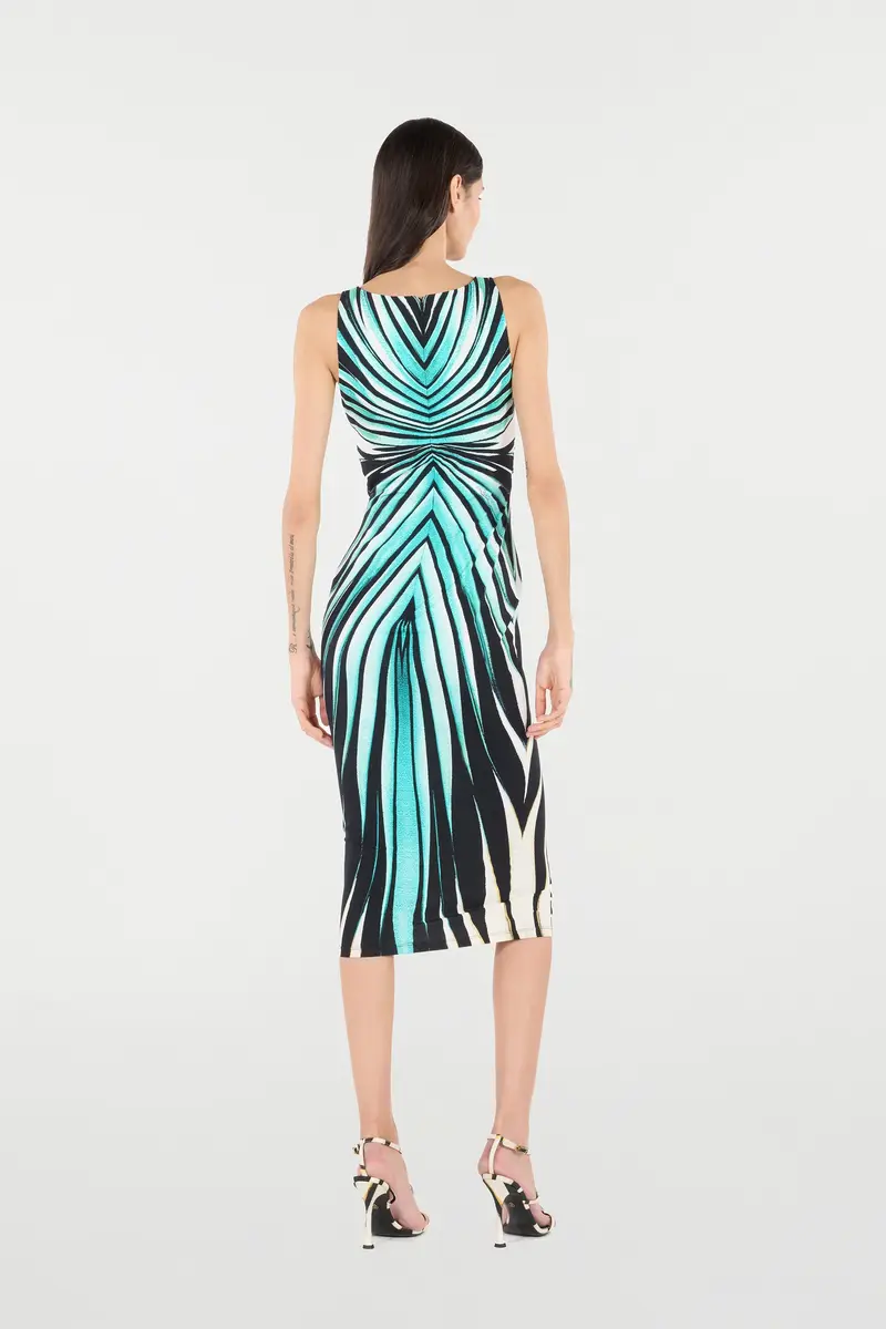 Roberto Cavalli Ray Of Sea Print Dress Midi | Thumbnail 3 Roberto Cavalli Ray Of Sea Print Dress Midi | Thumbnail 3