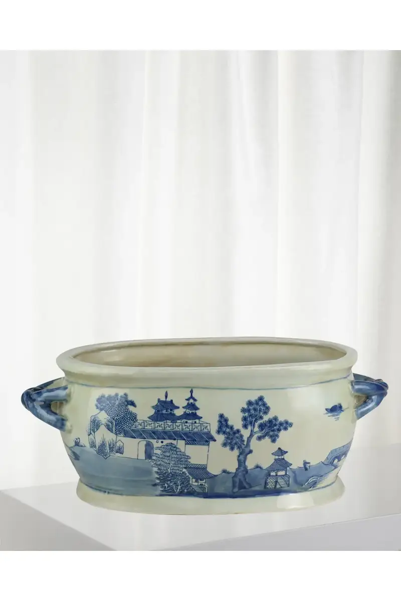 Winward Home Blue & White Ceramic Pot | Thumbnail 2