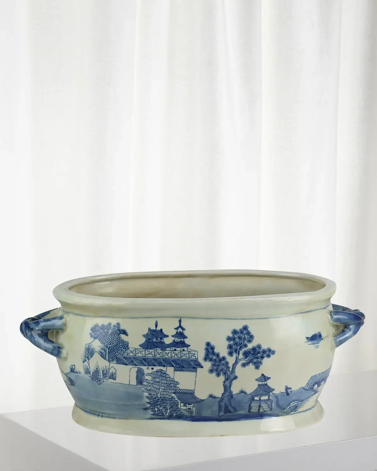 Winward Home Blue & White Ceramic Pot