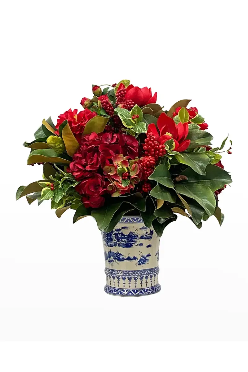 Winward Home Faux Hydrangea Floral Arrangement in China Pot | Thumbnail 2 Winward Home Faux Hydrangea Floral Arrangement in China Pot | Thumbnail 2