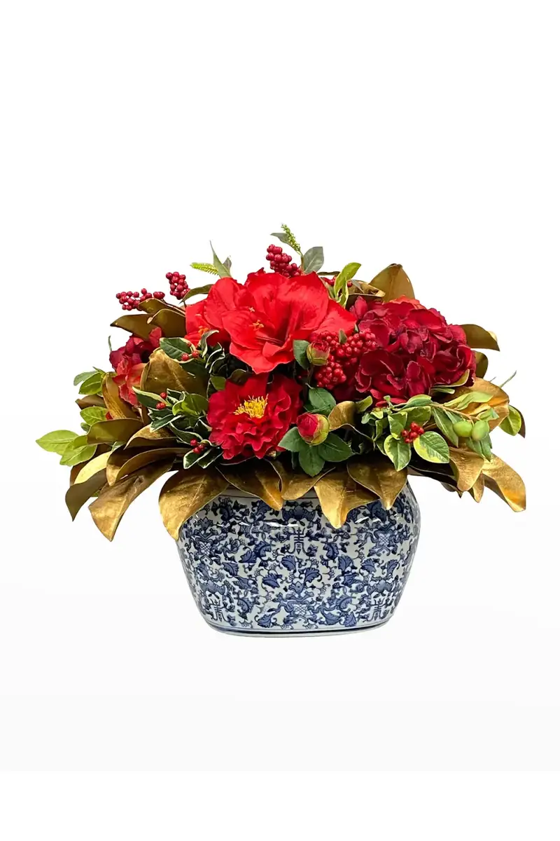 Winward Home Faux Amaryllis Holly Floral Arrangement in Planter | Thumbnail 2 Winward Home Faux Amaryllis Holly Floral Arrangement in Planter | Thumbnail 2