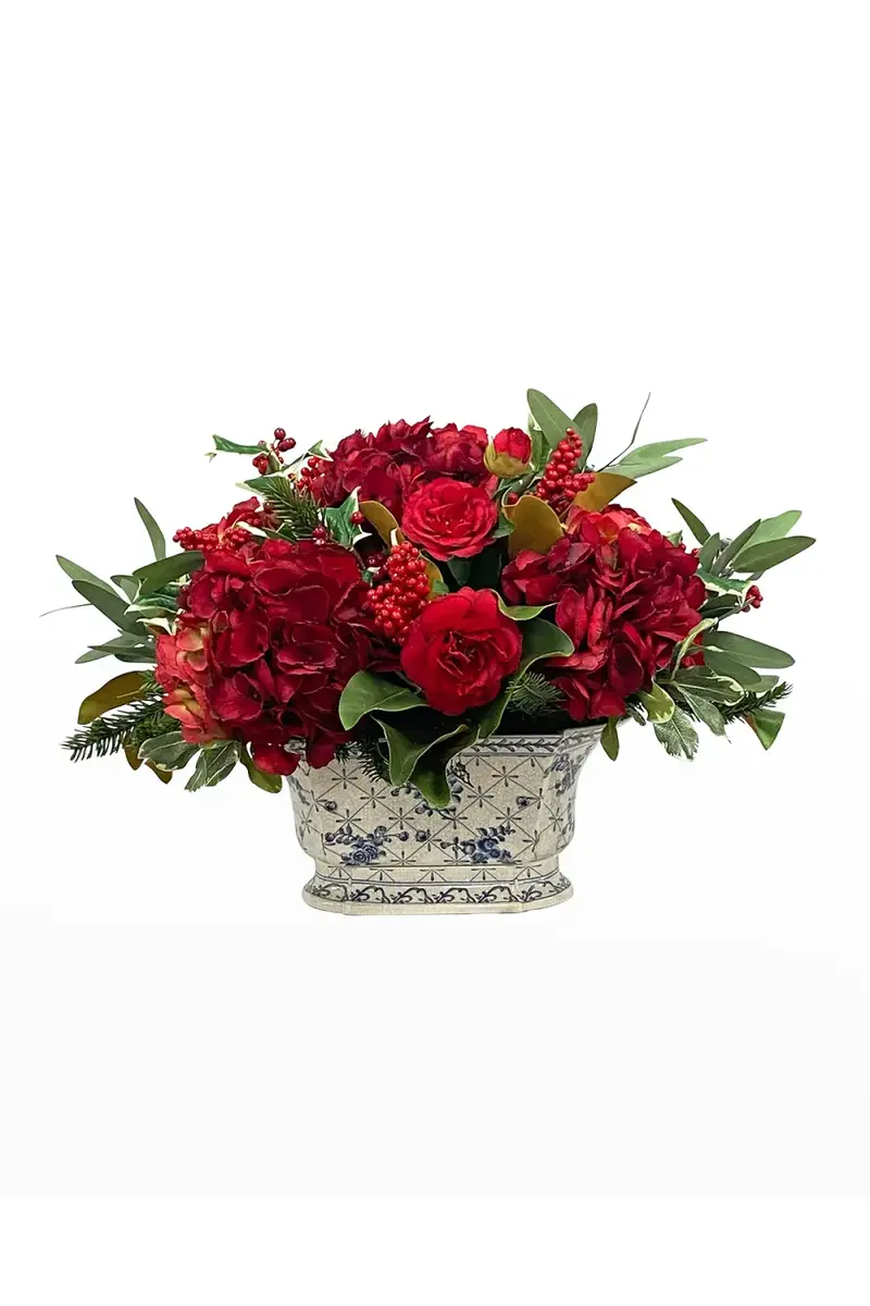 Winward Home Faux Camellia Holly Floral Arrangement in Vase | Thumbnail 2 Winward Home Faux Camellia Holly Floral Arrangement in Vase | Thumbnail 2