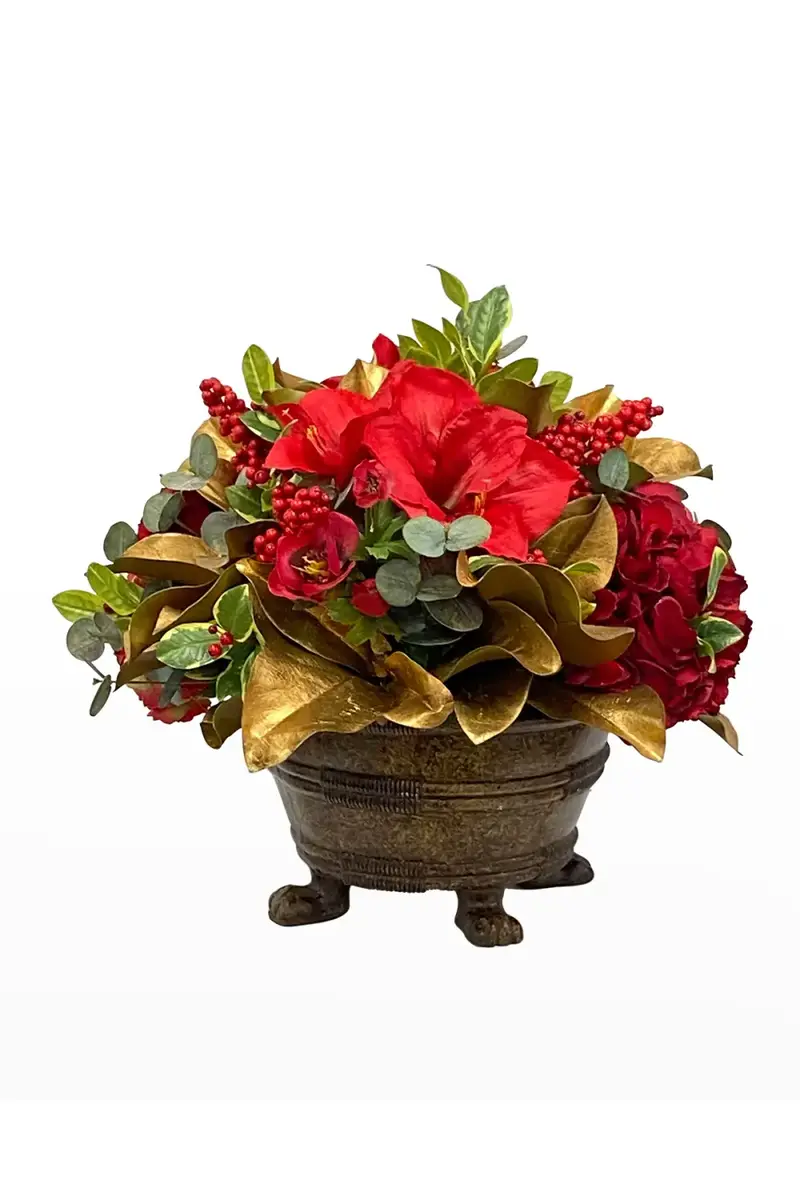 Winward Home Faux Amaryllis Camellia Floral Arrangement in Planter | Thumbnail 2 Winward Home Faux Amaryllis Camellia Floral Arrangement in Planter | Thumbnail 2