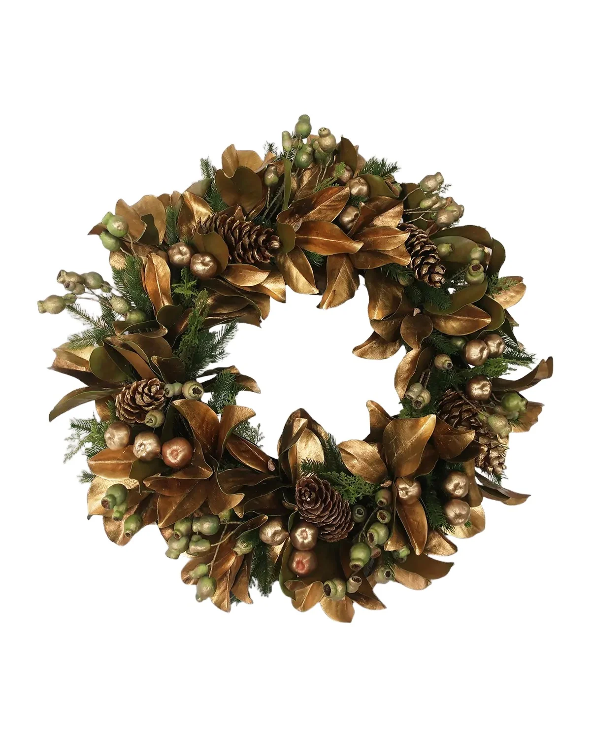 Winward Home Golden Holiday Deluxe Wreath