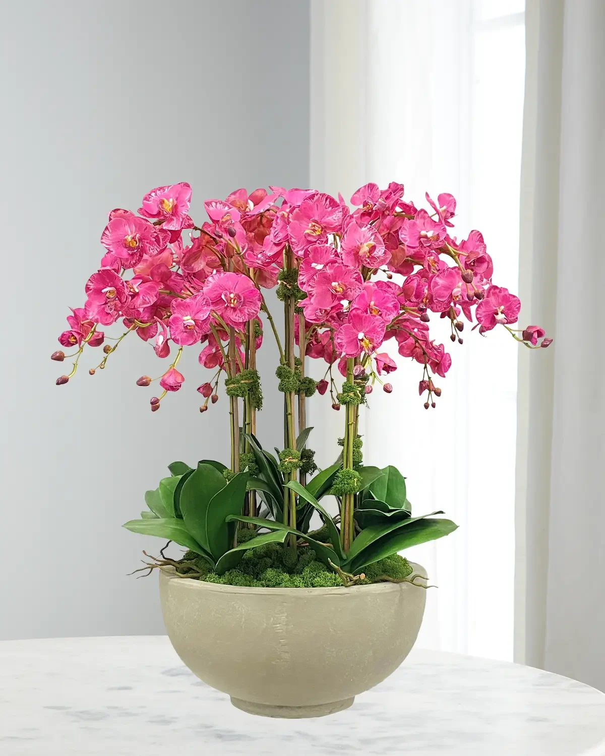 Winward Home Orchid Faux Floral Arrangement in Bowl
