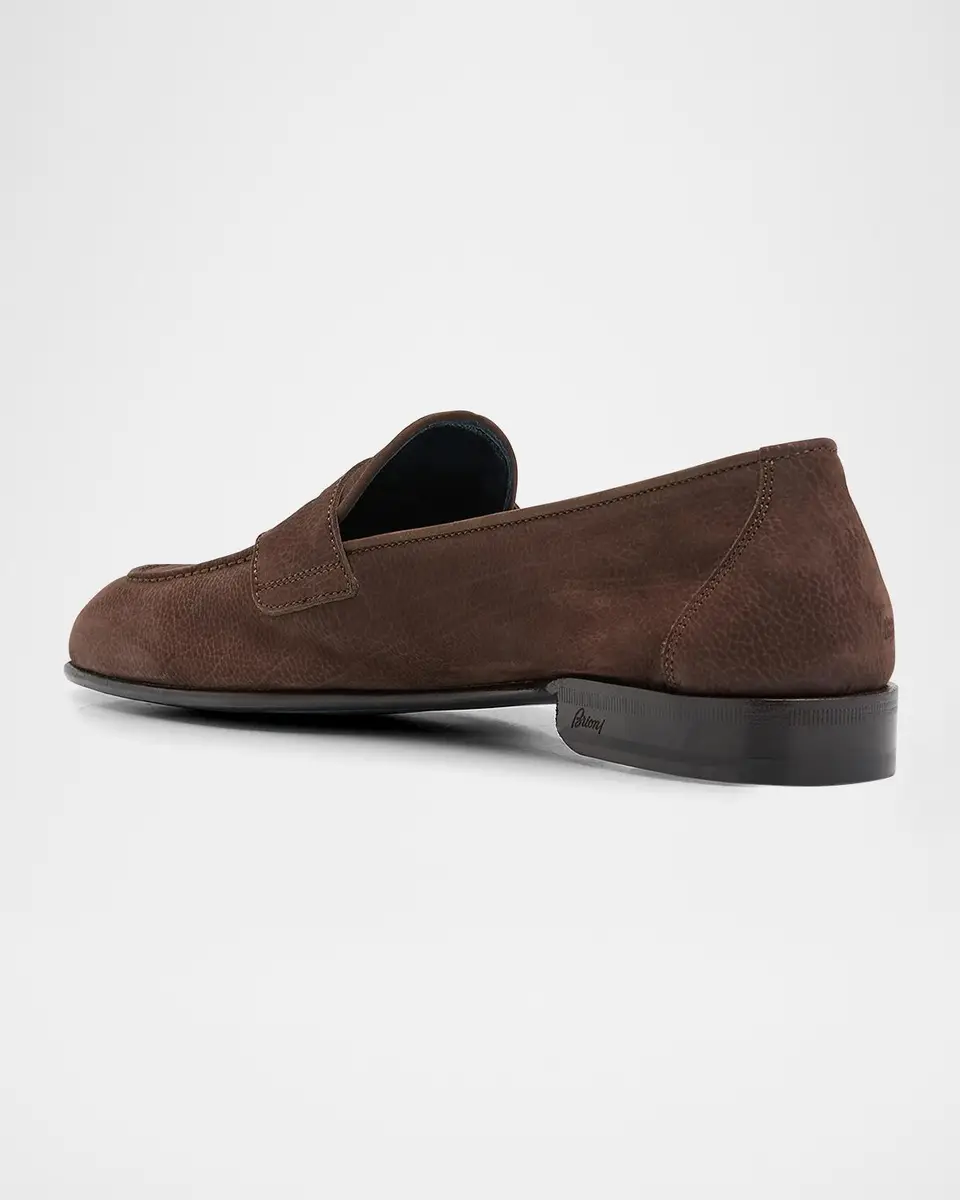 Brioni Men's Suede Penny Loafers | Thumbnail 3 Brioni Men's Suede Penny Loafers | Thumbnail 3