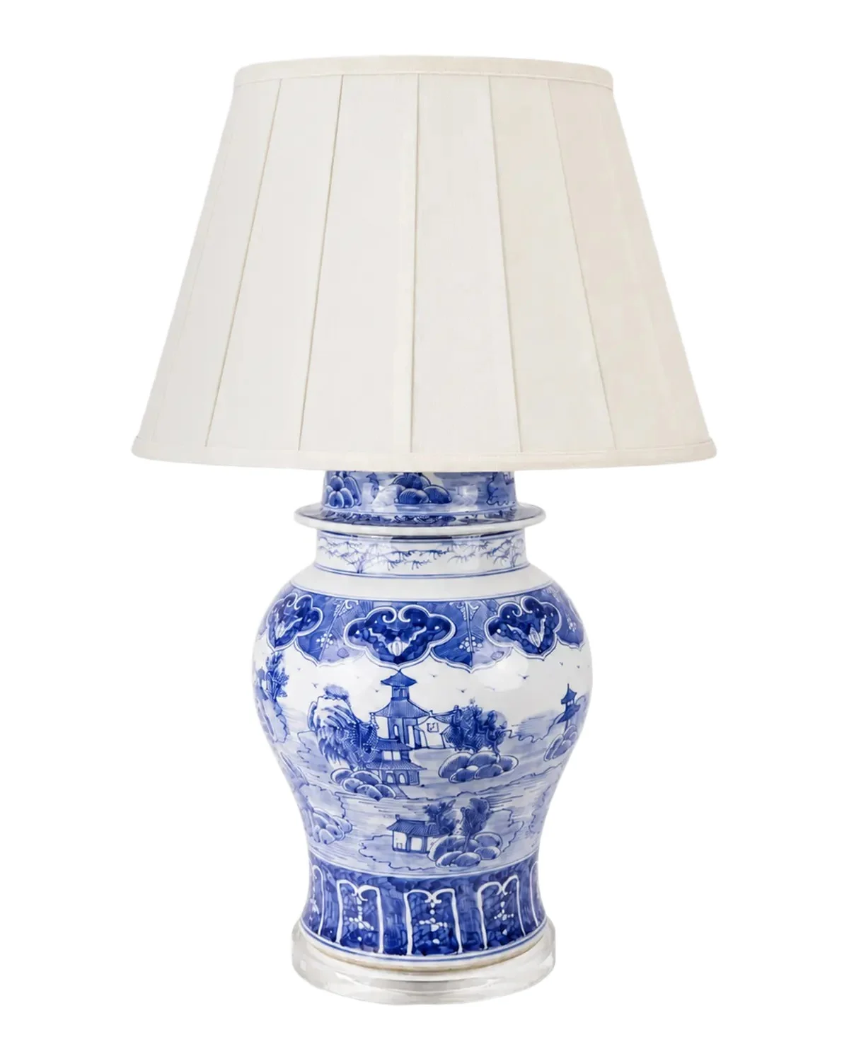 Winward Home Chinoiserie Ceramic Lamp, 30"
