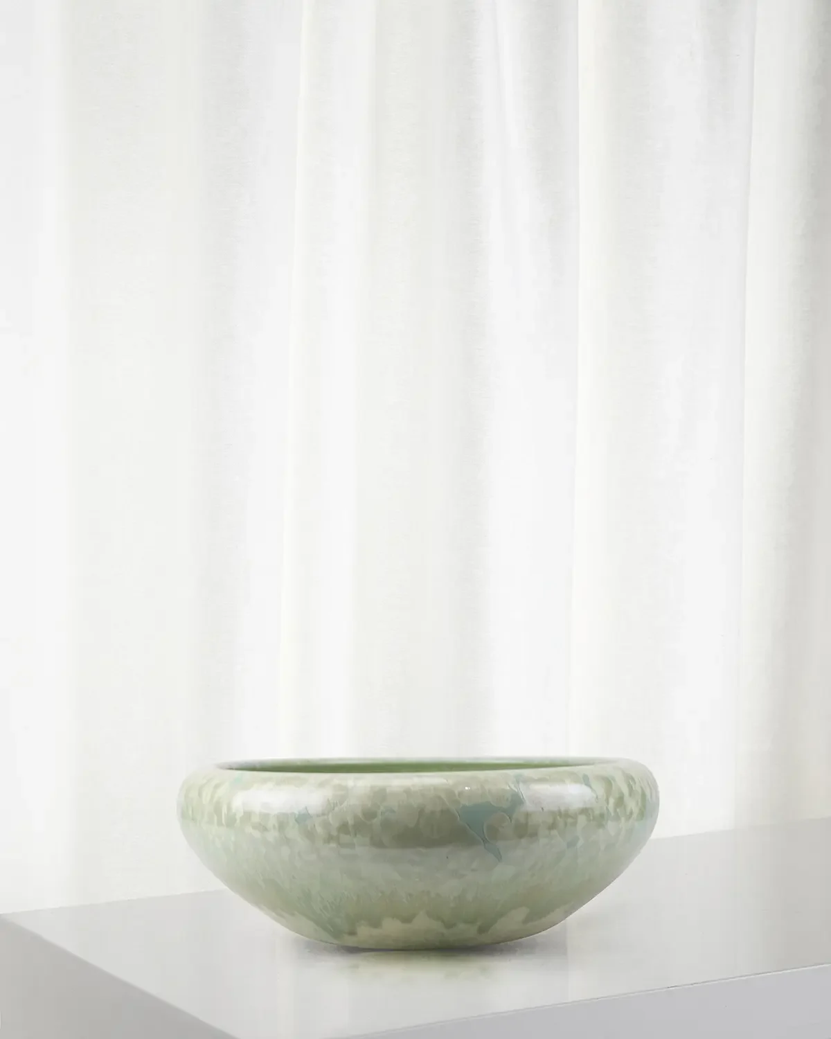 Winward Home Crystal Glaze Porcelain Bowl, 17"