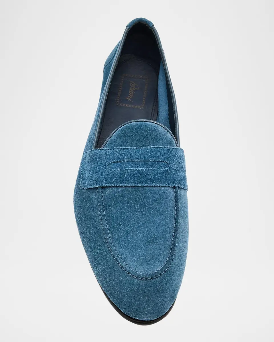 Brioni Men's Suede Penny Loafers | Thumbnail 3 Brioni Men's Suede Penny Loafers | Thumbnail 3