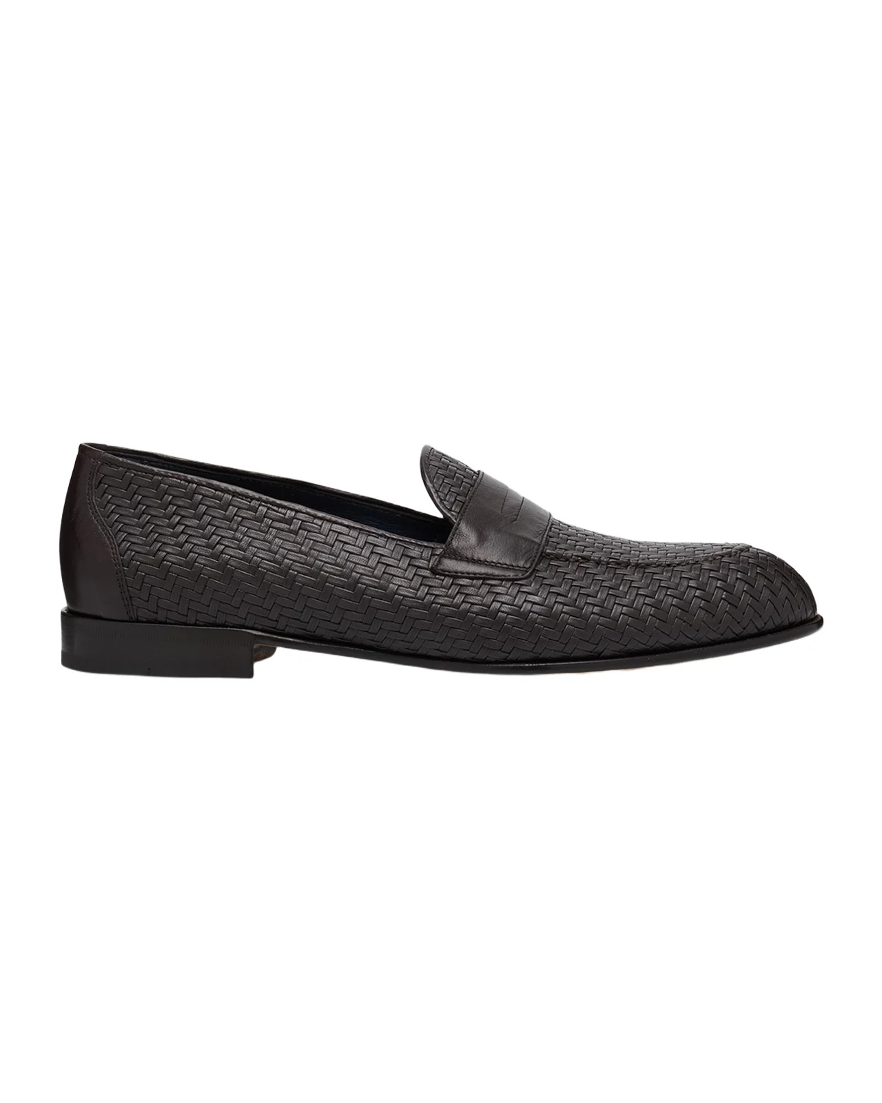 Men's Woven Napa Leather Penny Loafers Men's Woven Napa Leather Penny Loafers