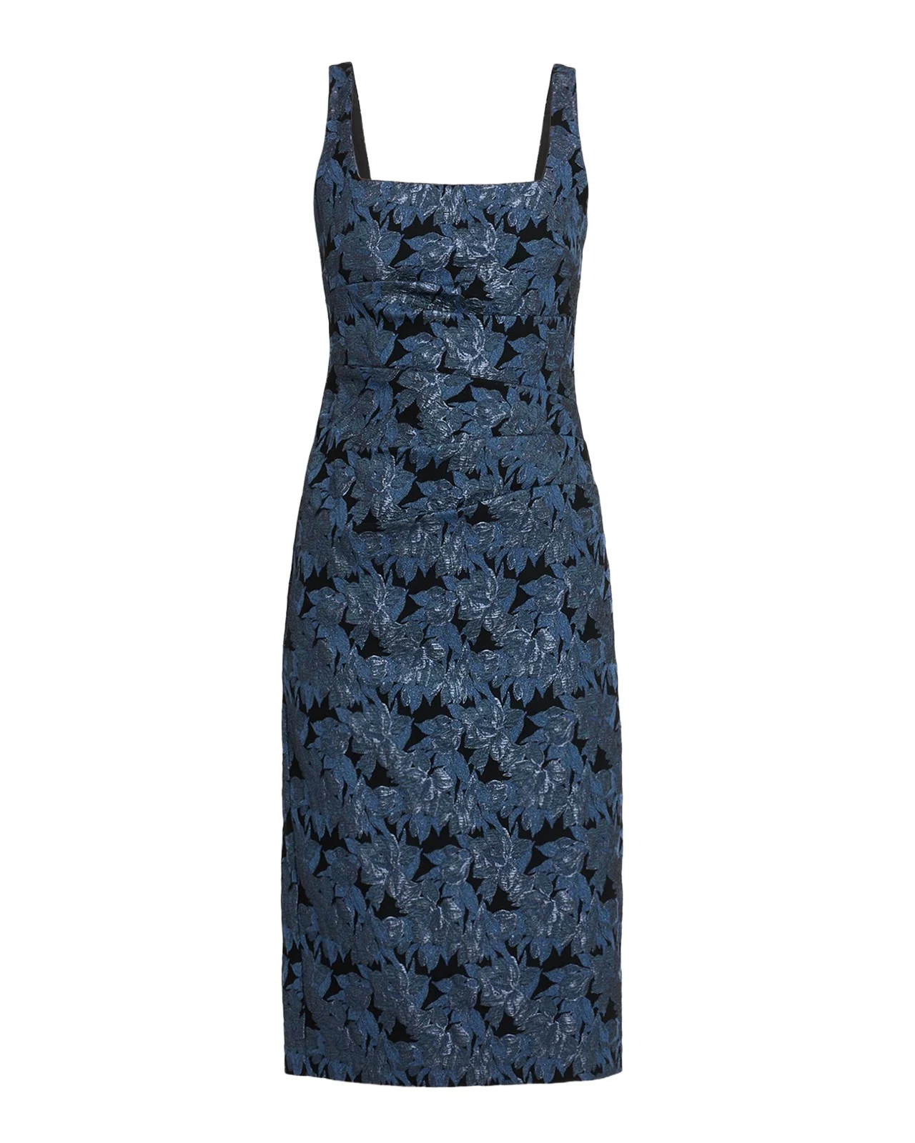 Sleeveless Floral Stretch Jacquard Midi Dress Sleeveless Floral Stretch Jacquard Midi Dress