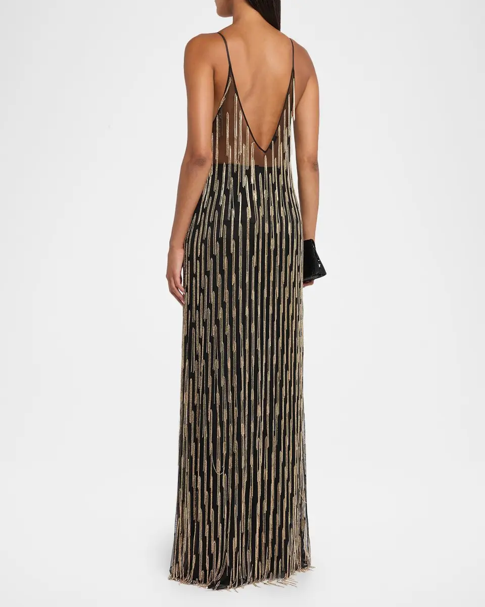 Lapointe Sheer Rhinestone Fringe Cami Top | Thumbnail 3 Lapointe Sheer Rhinestone Fringe Cami Top | Thumbnail 3