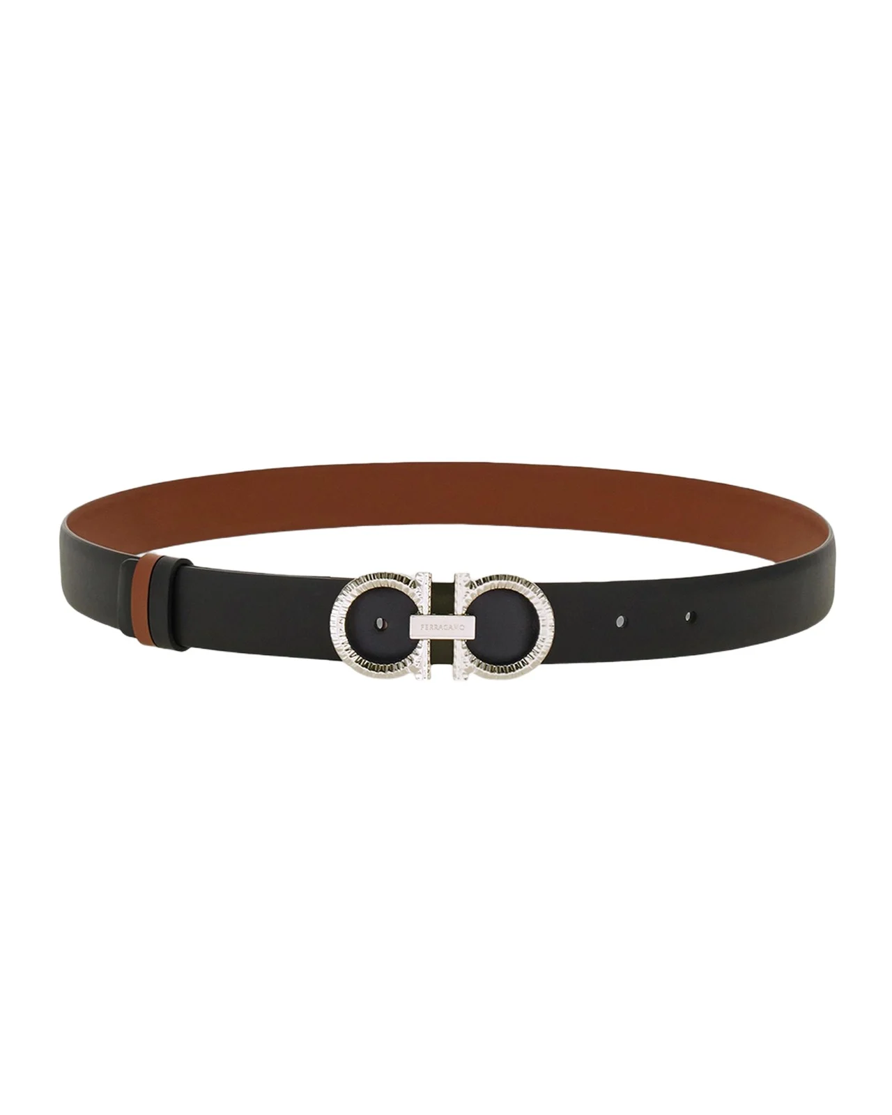 Donna Reversible Leather Double Gancini Belt