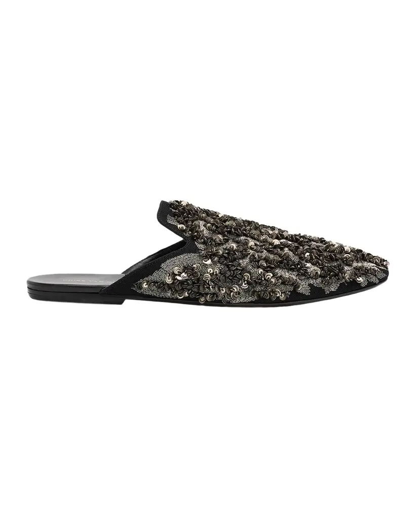 Dries Van Noten Men's Bead-Embellished Mule Slippers