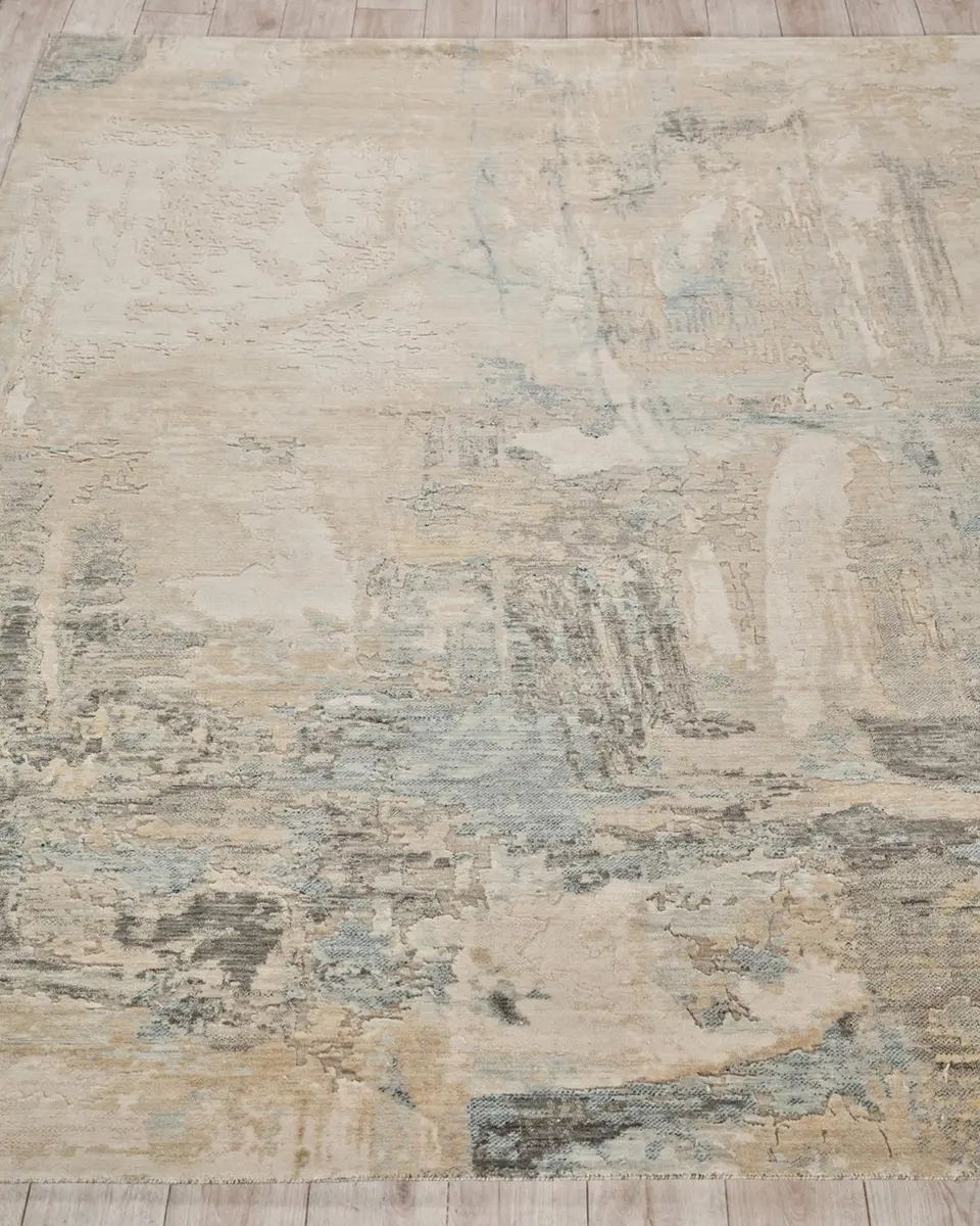 Exquisite Rugs Infinity Power-Loomed Ivory/Blue/Terracotta Rug | Thumbnail 2