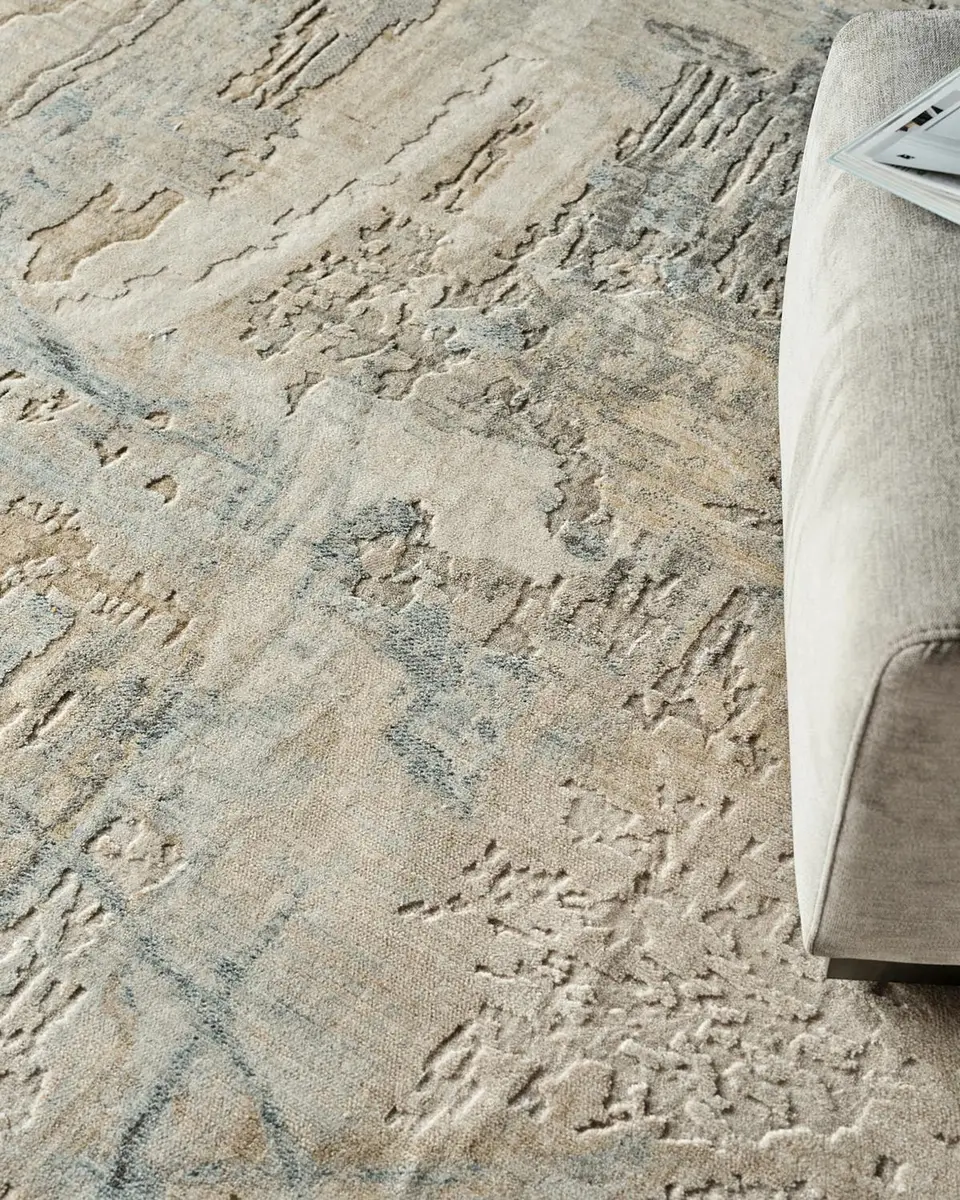 Exquisite Rugs Infinity Power-Loomed Ivory/Blue/Terracotta Rug | Thumbnail 5
