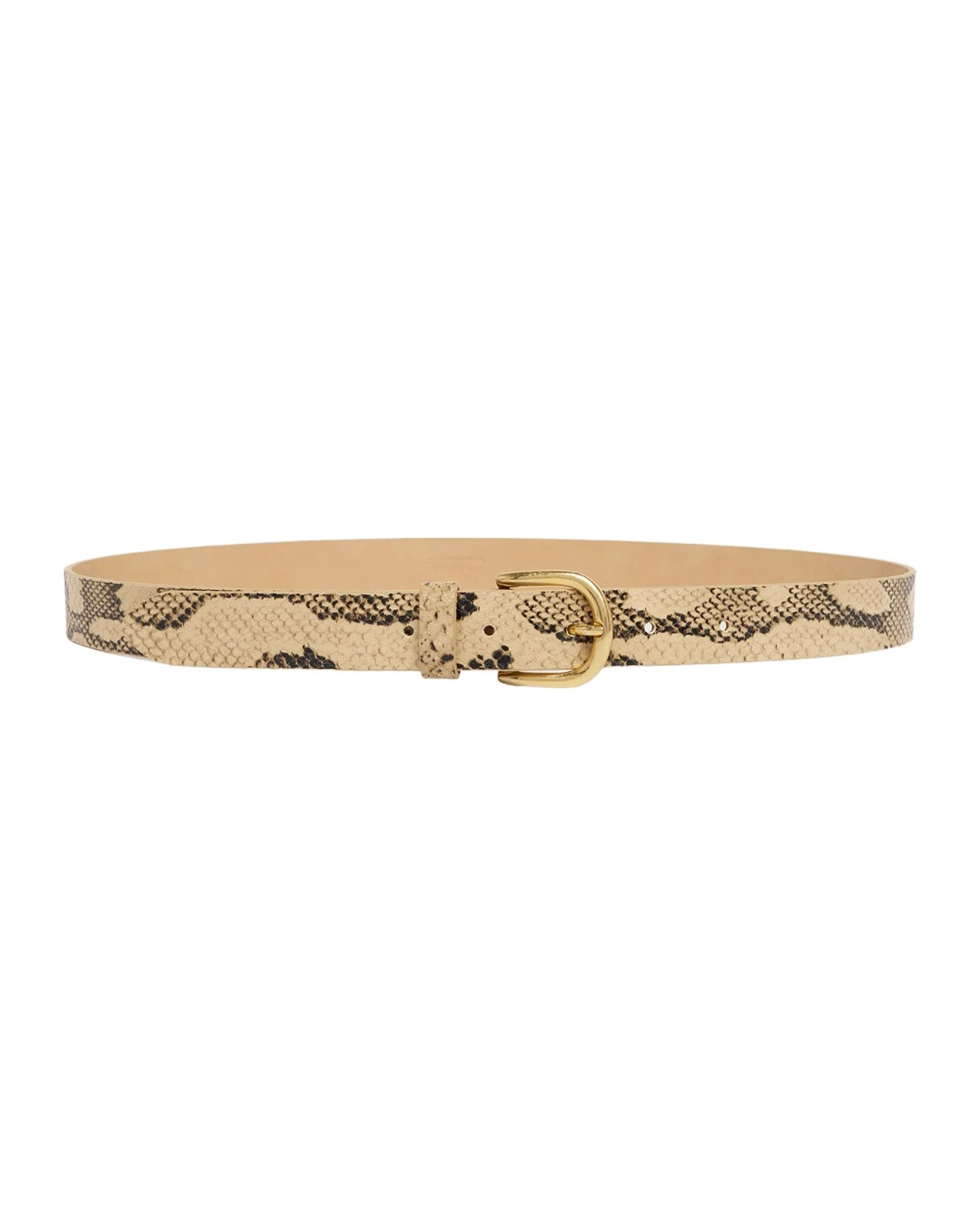 Zap Snake-Print Leather Belt