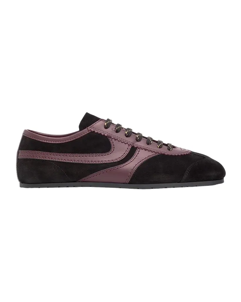 Dries Van Noten Men's Mosaicon T-Toe Suede Low-Top Sneakers