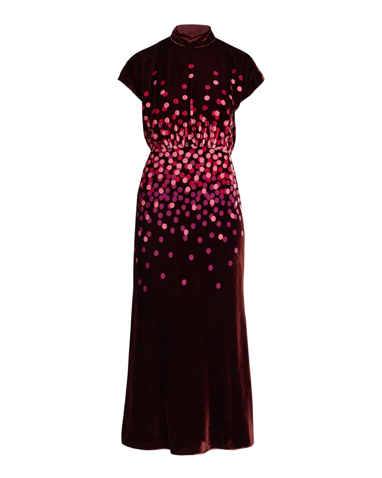 Fabienne High-Neck Velvet Dress