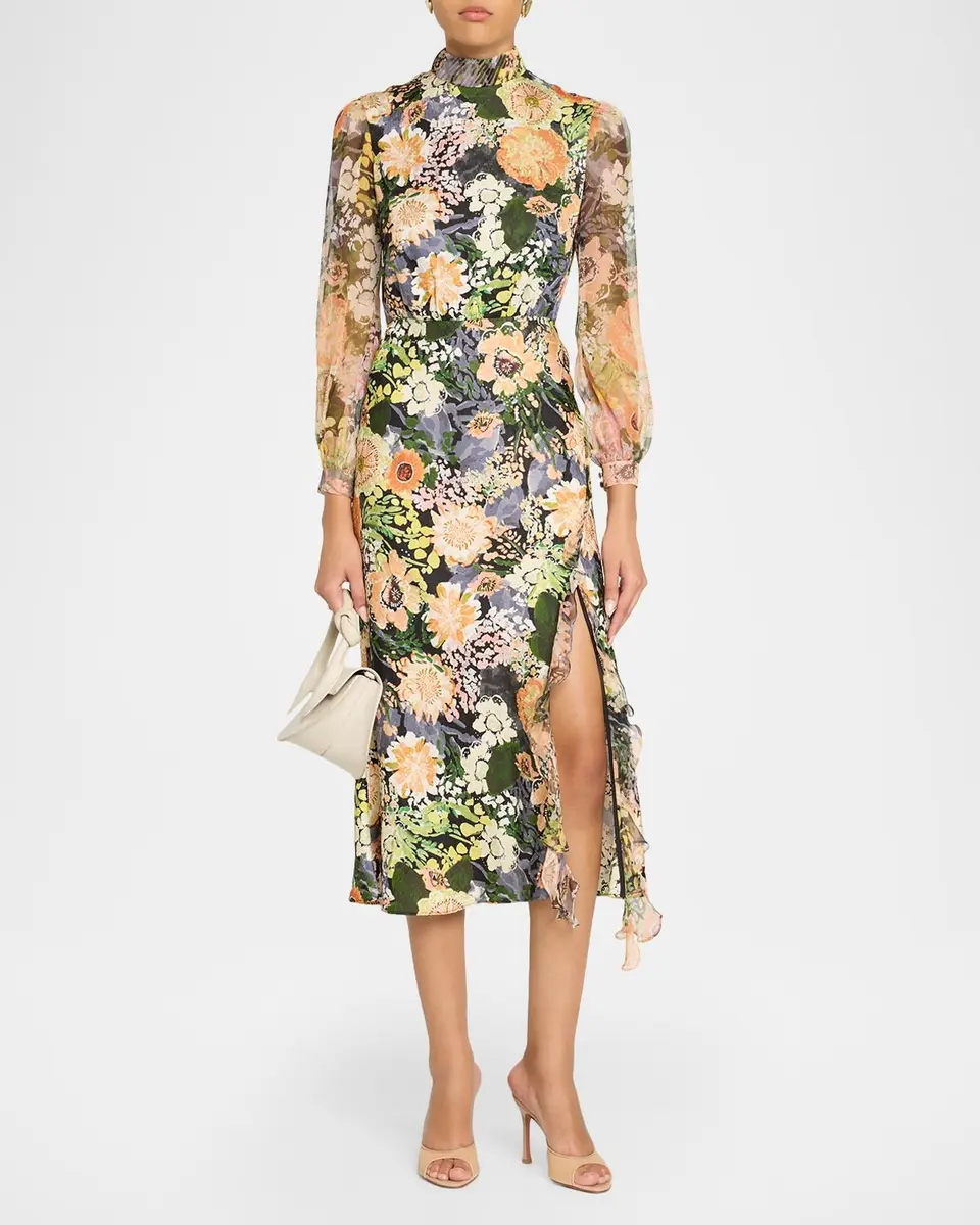 Saloni Adaline Floral Midi Dress | Thumbnail 2